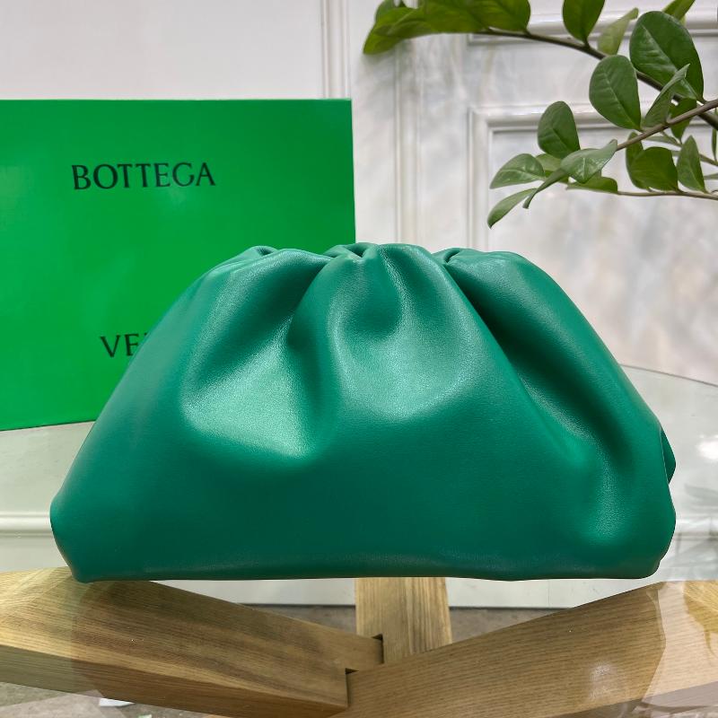 Bottega Veneta Clutches Bags 698895 Plain Gold Button Dark Green
